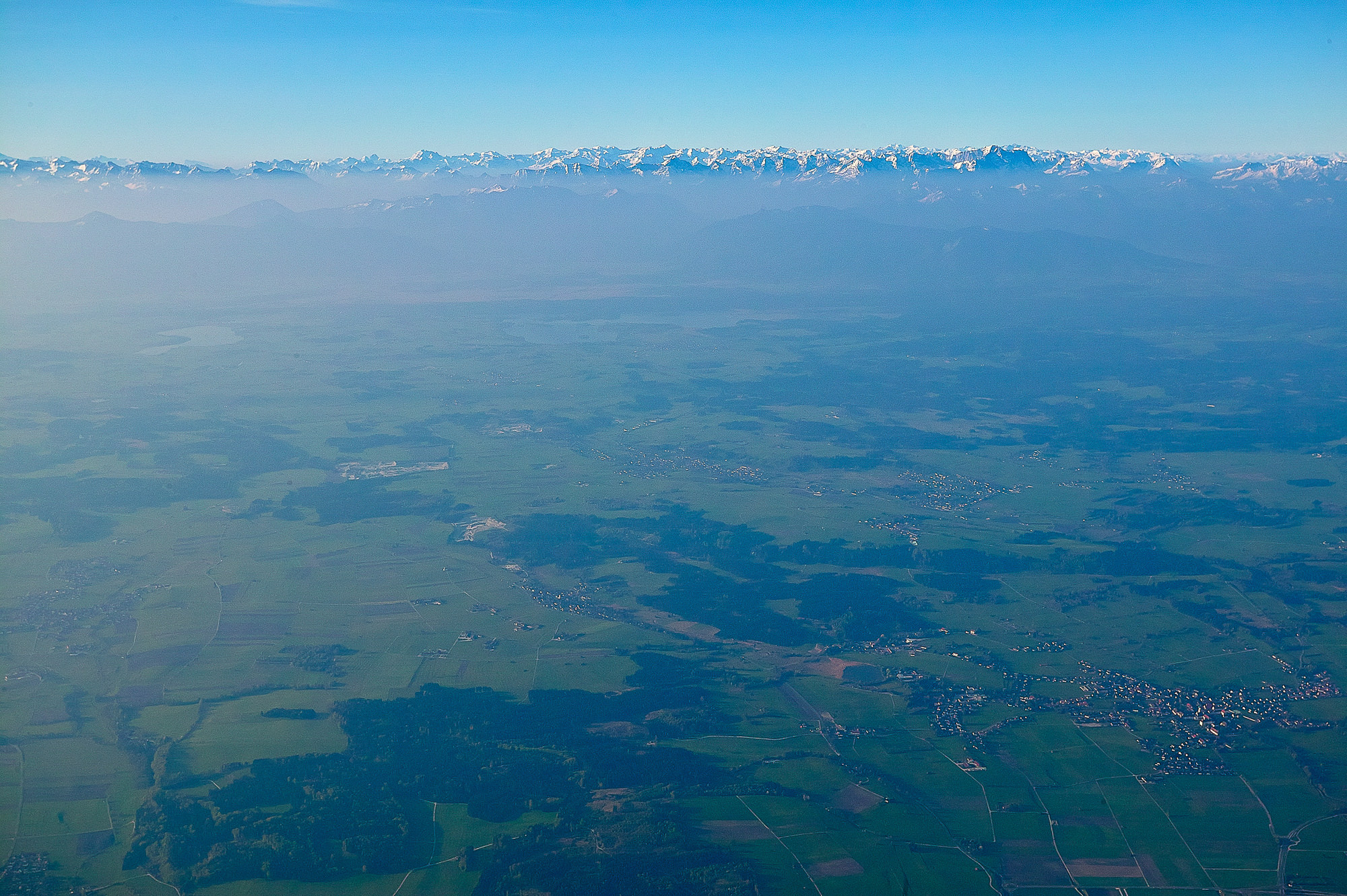 taken from a hot air balloon over Weilheim, Upper Bavaria